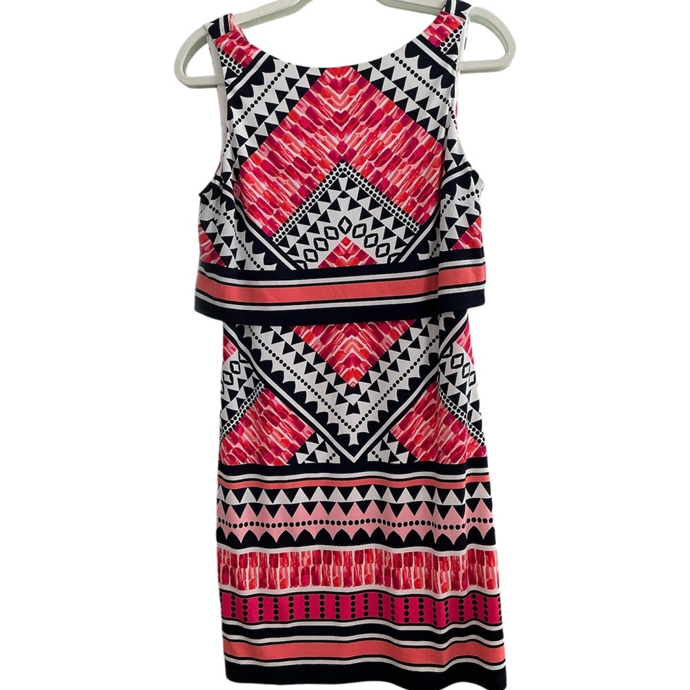Vincent Camuto Summer Sheath Dress Geometric Design Size 4